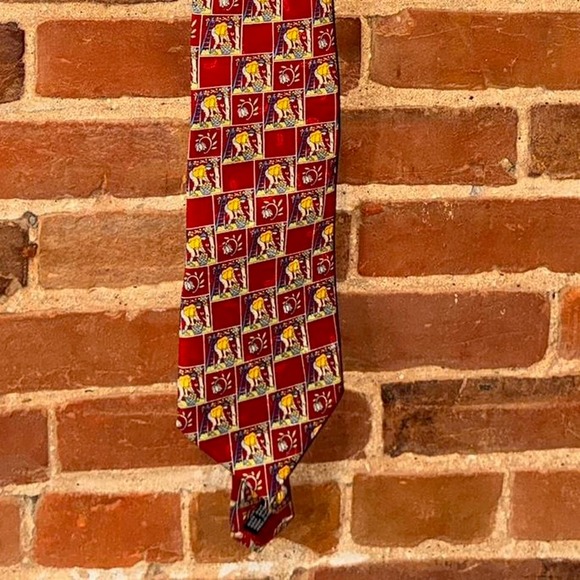 Other - Vintage necktie with‎ fruit picking pattern fruit pattern Bucher